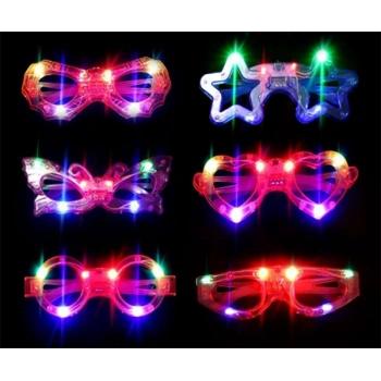 VipMarketim Led Işıklı Yanar Söner Parti Gözlüğü Seti 6 Adet