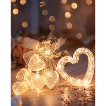 VipMarketim LED Kalp Neon Lamba Dekoratif Romantik Gece ve Ortam Işığı