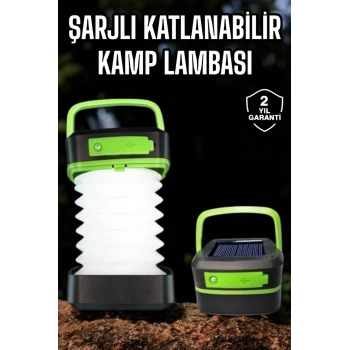 VipMarketim Led Lamba Kamp Lambası Hafif Taşınabilir Şarj Süreli Akordeon El Fenerli