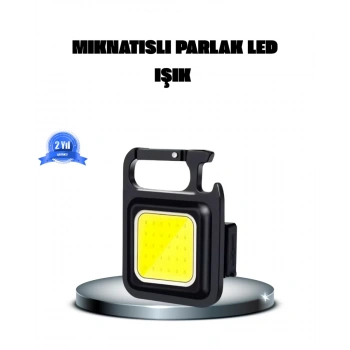VipMarketim LED Mini Anahtarlık Fener – 1000 Lümen Güçlü Işık ve USB Type-C Şarjlı