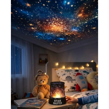 VipMarketim LED Yıldız Projeksiyon Lambası Romantik Oda Atmosfer Işığı