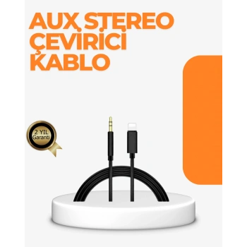 VipMarketim Lightning Girişli Cihazlar İçin 3.5mm Aux Ses Kablo Dönüştürücü 1M