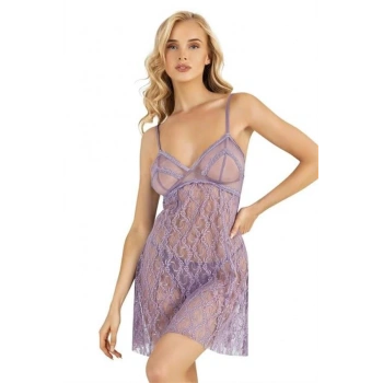 VipMarketim  Lila Kısa Tül Gecelik 4222