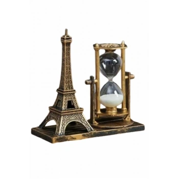 VipMarketim Masa Biblosu Dekoratif Süs Kum Saati Eyfel Kulesi Hediyelik Kum Saati
