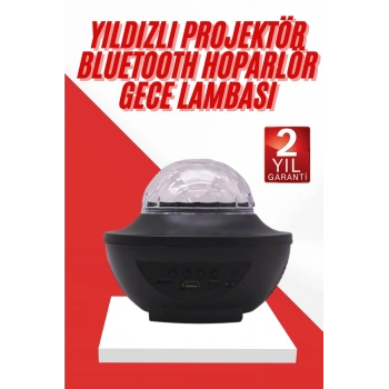 VipMarketim Masa ve Gece Lambası Renkli Projektör Işıklı Disko Topu Bluetooth Hoparlör