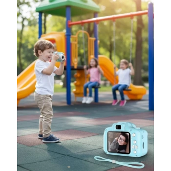 VipMarketim Mavi HD Mini Kamera Video Fotoğraf Çekimli Şarj Edilebilir Bataryalı Hafıza Kart Destekli