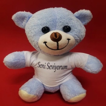 VipMarketim Mavi Seni Seviyorum Tişörtlü Ayı