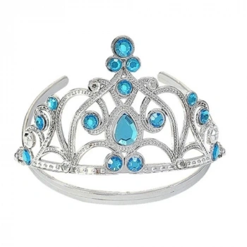 VipMarketim Mavi Taşlı Elsa Çocuk Tacı Prenses Tacı Kraliçe Tacı