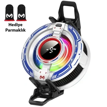 VipMarketim MEMO CX16 iOS Android Soğutucu 15W15W Manyetik RGB Telefon Soğutucu – Anında Hızlı Soğutma Sessiz Fan Tüm Akıllı Telefonlarla Uyumlu-(5775)