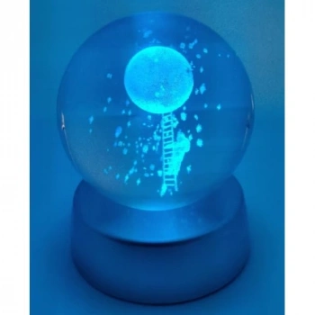 VipMarketim Merdiven Astronot Plastik altlıklı Işıklı Cam Küre