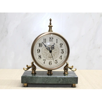 VipMarketim Mermer Tabanlı Masaüstü Saat