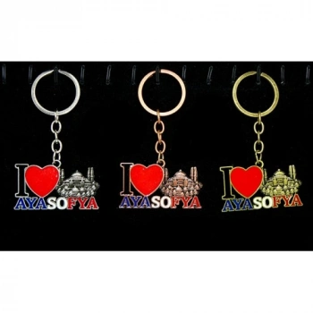 VipMarketim Metal Ayasofya Anahtarlık (I Love Ayasofya)
