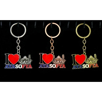 VipMarketim Metal Ayasofya Anahtarlık (I Love Ayasofya)
