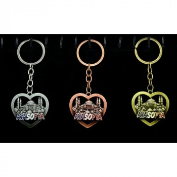 VipMarketim Metal Ayasofya Anahtarlık Kalp Tasarımlı