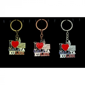 VipMarketim Metal Galata Kulesi Anahtarlık (I Love Galata Kulesi)