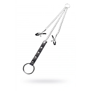 VipMarketim Metal Penis Halkalı Meme Kelepçeleri, Gümüş, 60 Cm