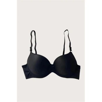 VipMarketim  Mikro Kumaş Push Up Dolgulu Balenli Günlük Tek Destekli Sütyen