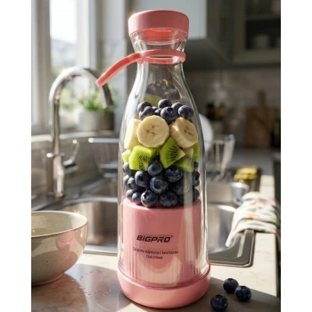 VipMarketim Mini Blender USB Şarjlı Smoothie Hazırlayıcı Kolay Temizlenebilir Tasarım