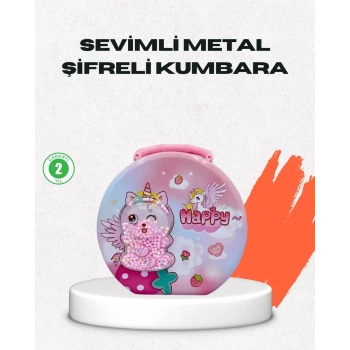 VipMarketim Mini Çocuk Para Kasası Güvenli Kilitli Birikim Kutusu