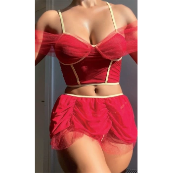 VipMarketim  Mini Etekli Fantezi Bustiyerli Takım