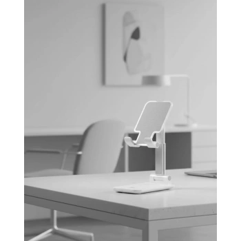 VipMarketim Minimal Tasarımlı Masaüstü Telefon Standı Beyaz