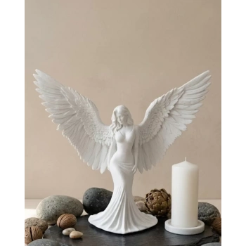 VipMarketim Minimalist Melek İnsan Figürlü 3D Heykel Dekoratif Biblo Ev Dekoru