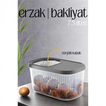 VipMarketim  MultiBox Erzak Bakliyat Kutusu Sürgülü Kapak 7.5 Litre