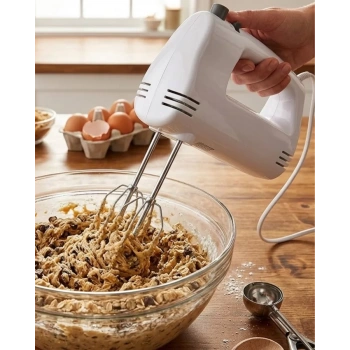 VipMarketim Mutfak El Mikseri 250W Paslanmaz Çelik Çift Çırpıcılı Mikser