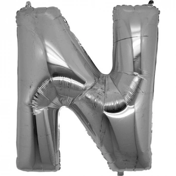 VipMarketim N Harf Folyo Balon Gümüş Renk 40 inç