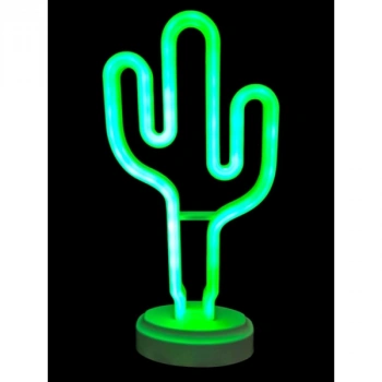 VipMarketim Neon Işıklı Kaktüs Masa Gece Lambası
