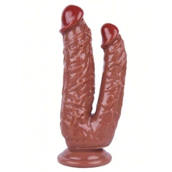 VipMarketim Noctis 19cm Kahverengi Çiftli Dildo No:76