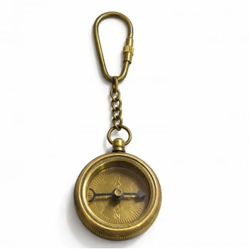 VipMarketim Nostaljik Pirinç Pusula Figürlü Anahtarlık