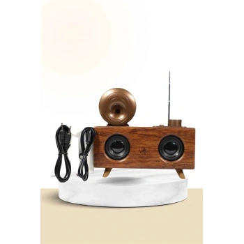 VipMarketim Nostaljik Radyo Bluetooth Bağlantılı Şarjlı Yüksek Ses Kaliteli
