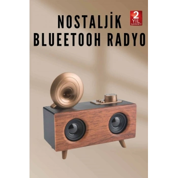 VipMarketim Nostaljik Radyo Bluetooth Bağlantılı Şarjlı Yüksek Ses Kaliteli