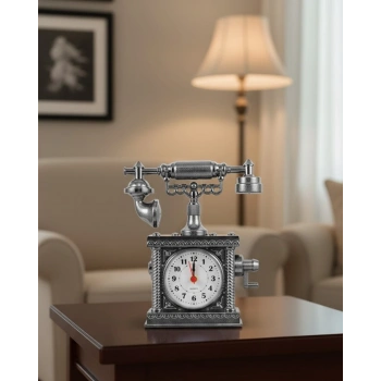 VipMarketim Nostaljik Telefon Tasarımlı Masa Saati Yüksek Sesli Alarm