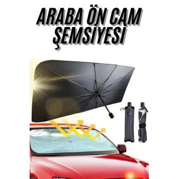 VipMarketim Ön Cam Güneşlik Şemsiye Tüm Araçlar İçin Araba Katlanabilir Güneşlik