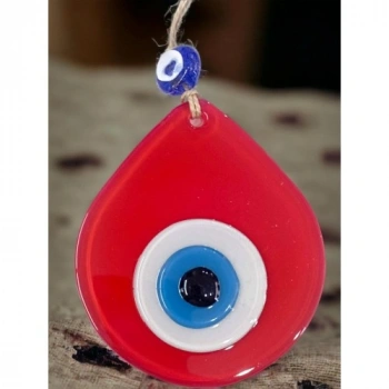 VipMarketim Orta Boy Kırmızı Damla Desen Nazar Boncuklu Duvar Dekoru