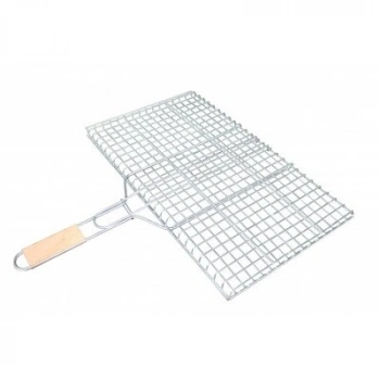 VipMarketim Orta Boy Mangal Izgarası - 40x30 cm - Ahşap Saplı