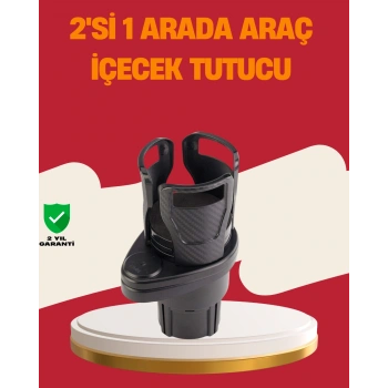 VipMarketim Otomobil Bardak Tutucu İkisi Bir Arada 360° Dönebilen Geniş Kapasiteli