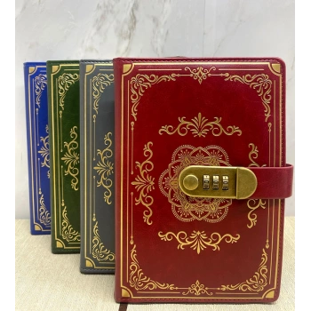 VipMarketim Özel Tasarım Şifreli Deri Defter Model 2