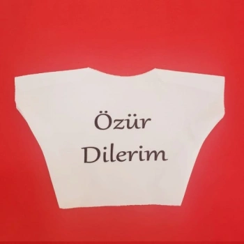 VipMarketim Özür Dilerim Yazılı Peluş Oyuncak Tişörtü