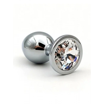 VipMarketim Paslanmaz Çelik Anal Plug Tıkaç Beyaz Taşlı