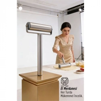 VipMarketim Paslanmaz Çelik El Merdanesi: Profesyonel Pizza Mantı ve Hamur Açma Silindiri