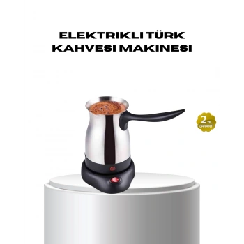VipMarketim Paslanmaz Çelik Elektrikli Cezve 800W 6 Fincan Kapasiteli