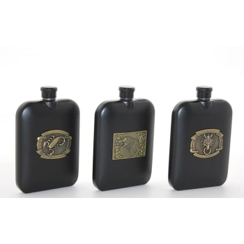 VipMarketim Paslanmaz Çelik Kabartmalı Tekli 6 Oz Matara