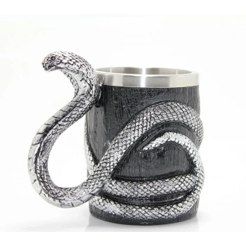 VipMarketim Paslanmaz Çelik Yılan Tasarımlı Kupa Bardak