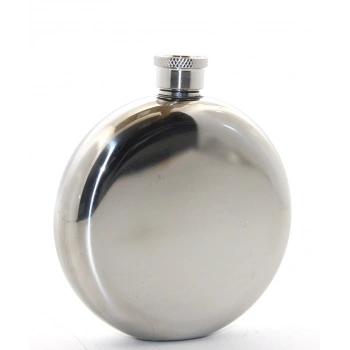 VipMarketim Paslanmaz Çelik Yuvarlak 5 Oz Tekli Matara Çelik Renk