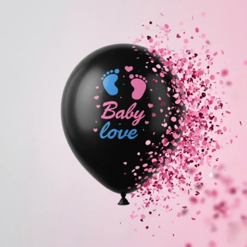 VipMarketim Pembe Konfetili Cinsiyet Balonu