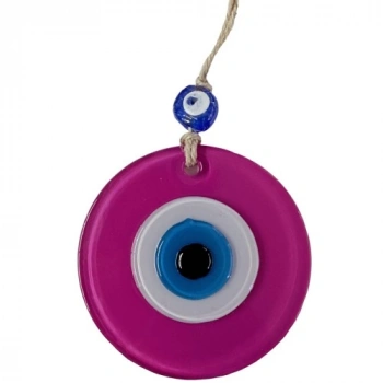 VipMarketim Pembe Nazar Boncuklu Duvar Süsü 10 Cm Cam Duvar Dekoru