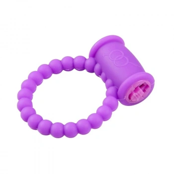 VipMarketim Penix Güçlü Titreşimli Boğumlu 3.5cm Penis Halkası - Mor